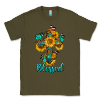 Army Green cross with butterfly blessed Classic Tee - BundleAndBundleShop