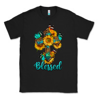 Black cross with butterfly blessed Classic Tee - BundleAndBundleShop