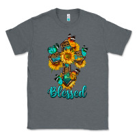 Charcoal Heather cross with butterfly blessed Classic Tee - BundleAndBundleShop