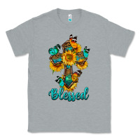 Heather Grey cross with butterfly blessed Classic Tee - BundleAndBundleShop