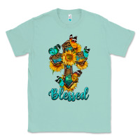 Seafoam cross with butterfly blessed Classic Tee - BundleAndBundleShop