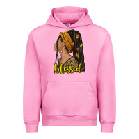 Fuchsia Pink Fall afro woman blessed Urban Hoodie - NancyCooperArtShop