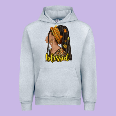 Fall Afro Woman Blessed Urban Hoodie Designed By Nancycooperartshop