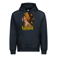 Navy Fall afro woman blessed Urban Hoodie - NancyCooperArtShop
