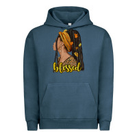 Pigment Midnight Navy Fall afro woman blessed Urban Hoodie - NancyCooperArtShop