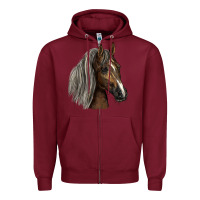 Burgundy Tennessee Horse Zipper Hoodie - LillyAllenDesigns