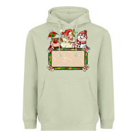 Matcha santa reindeer snowman preview and costom name Heavyweight Hoodie - MaliasSmallBusiness