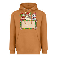 Meerkat santa reindeer snowman preview and costom name Heavyweight Hoodie - MaliasSmallBusiness