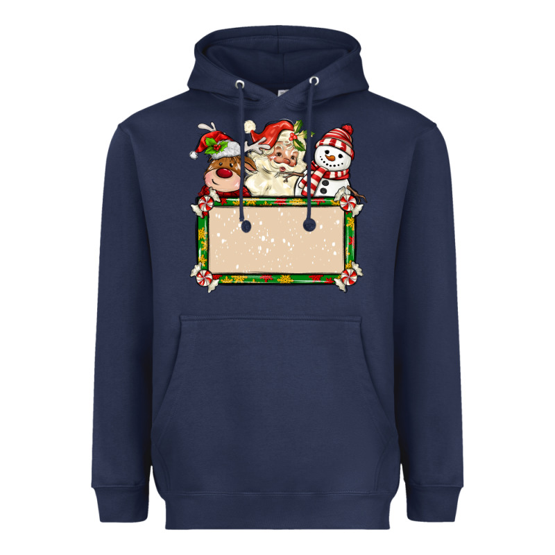 Santa Reindeer Snowman Preview And Costom Name Heavyweight Hoodie by MaliasSmallBusiness | Teevron