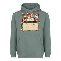 Sage santa reindeer snowman preview and costom name Heavyweight Hoodie - MaliasSmallBusiness