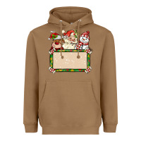 Toasted Coconut santa reindeer snowman preview and costom name Heavyweight Hoodie - MaliasSmallBusiness