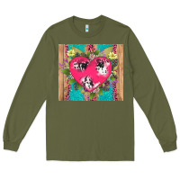 Army Green v.d cow and heart Long Sleeve Tee - AdoDesignShop