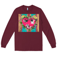Burgundy v.d cow and heart Long Sleeve Tee - AdoDesignShop