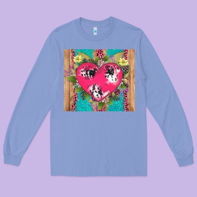 V.d Cow And Heart Long Sleeve Tee Designed By Adodesignshop