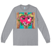Heather Grey v.d cow and heart Long Sleeve Tee - AdoDesignShop