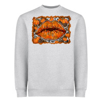 Heather Grey fall lips Heavyweight Sweatshirt - RacoonDesign