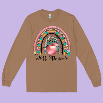Hello 5th Grade Long Sleeve Tee Designed By Jahusdesignshop