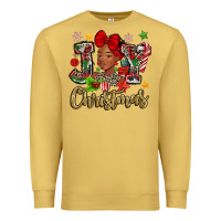 Antique Gold christmas joy black woman Premium Sweatshirt - MaliasSmallBusiness