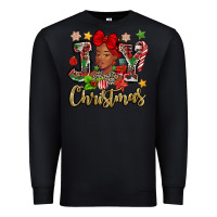 Black christmas joy black woman Premium Sweatshirt - MaliasSmallBusiness