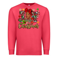 Cardinal christmas joy black woman Premium Sweatshirt - MaliasSmallBusiness