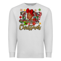 Dove Grey christmas joy black woman Premium Sweatshirt - MaliasSmallBusiness