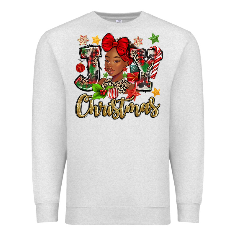 Christmas Joy Black Woman Premium Sweatshirt by MaliasSmallBusiness | Teevron