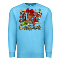 Ocean Blue christmas joy black woman Premium Sweatshirt - MaliasSmallBusiness
