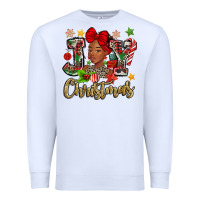 White christmas joy black woman Premium Sweatshirt - MaliasSmallBusiness
