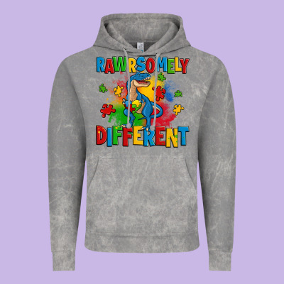 Rawrsomely Different Autism Trex Vintage Hoodie Designed By Zillion Design Studio