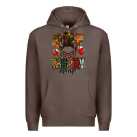 Coffee Christmas merry mama messy bun Premium Hoodie - Jasminsmagicworld