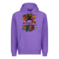 Purple Christmas merry mama messy bun Premium Hoodie - Jasminsmagicworld