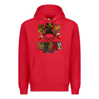 Red Christmas merry mama messy bun Premium Hoodie - Jasminsmagicworld
