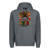Rock Christmas merry mama messy bun Premium Hoodie - Jasminsmagicworld