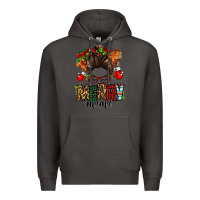 Smoke Christmas merry mama messy bun Premium Hoodie - Jasminsmagicworld