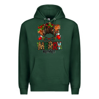 Sports Green Christmas merry mama messy bun Premium Hoodie - Jasminsmagicworld