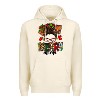 Tofu Christmas merry mama messy bun Premium Hoodie - Jasminsmagicworld