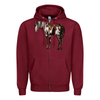 Burgundy Mustang Horse Zipper Hoodie - LillyAllenDesigns