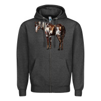 Charcoal Heather Mustang Horse Zipper Hoodie - LillyAllenDesigns