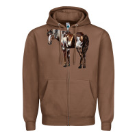 Chestnut Mustang Horse Zipper Hoodie - LillyAllenDesigns