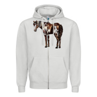 Dove Grey Mustang Horse Zipper Hoodie - LillyAllenDesigns