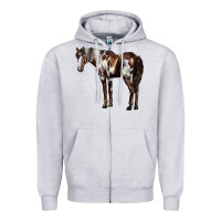 Heather Grey Mustang Horse Zipper Hoodie - LillyAllenDesigns