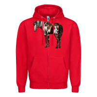 Red Mustang Horse Zipper Hoodie - LillyAllenDesigns