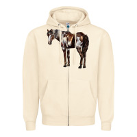 Sandshell Mustang Horse Zipper Hoodie - LillyAllenDesigns