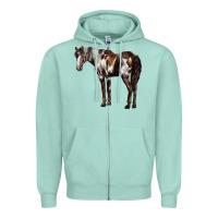 Seafoam Mustang Horse Zipper Hoodie - LillyAllenDesigns