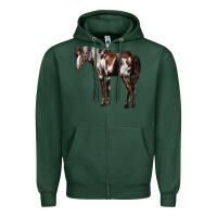 Sports Green Mustang Horse Zipper Hoodie - LillyAllenDesigns