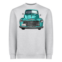 Heather Grey western truck front view Heavyweight Sweatshirt - FaDigitalArtStudio