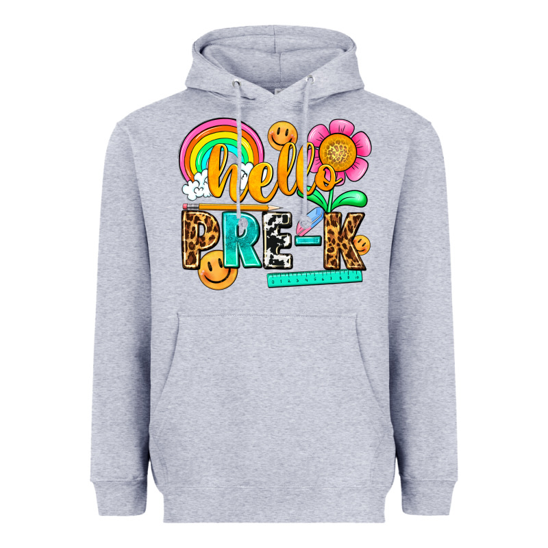 Hello Pre K Heavyweight Hoodie by NancyCooperArtShop | Teevron
