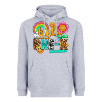 Heather Grey hello pre k Heavyweight Hoodie - NancyCooperArtShop