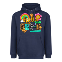 Navy hello pre k Heavyweight Hoodie - NancyCooperArtShop
