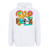 White hello pre k Heavyweight Hoodie - NancyCooperArtShop